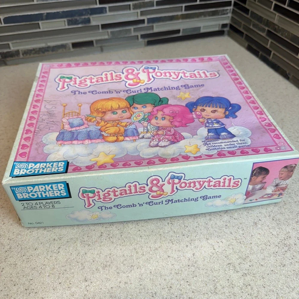 VTG 1989 Pigtails & Ponytails The Comb 'n' Curl Matching Game Parker Brothers